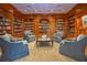 Beautiful paneled library with comfortable seating and filled with books at 330 Concord St # 4A, Charleston, SC 29401