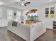 Comfortable living room with a large white sectional sofa, TV and decorative accents at 3990 Hillyard St, North Charleston, SC 29405