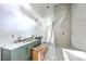 Modern bathroom featuring double sink vanity, open design, and a sleek tiled shower at 404 Fairington Dr, Summerville, SC 29485
