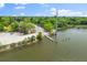 Aerial view of a boat ramp and public parking by the marsh at 481 Woodland Shores Rd, Charleston, SC 29412