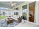 Outdoor patio featuring comfortable seating and a ceiling fan, ideal for relaxation at 523 Fern Tree Dr, Summerville, SC 29486