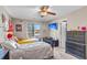 Shared bedroom with ceiling fan, TV, and closet space at 565 Travelers Blvd, Summerville, SC 29485