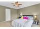 Comfortable bedroom with a ceiling fan, neutral carpet, and space for relaxation and personalization at 565 Travelers Blvd, Summerville, SC 29485