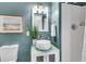 Stylish bathroom offers a vessel sink, modern fixtures, and bright lighting at 5817 Canterbury Dr, Hanahan, SC 29410