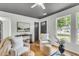 Neutral living room with hardwood floors, large window and gray ceiling at 5817 Canterbury Dr, Hanahan, SC 29410