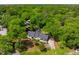 A beautiful aerial view of a single-story house surrounded by lush greenery and mature trees at 667 Shortwood St, Charleston, SC 29412
