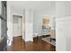Inviting entryway featuring hardwood floors, neutral wall paint, and stylish decor accents at 667 Shortwood St, Charleston, SC 29412
