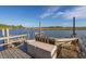 View of the dock showing railing, accessories and views of the river at 7897 Russell Creek Dr, Edisto Island, SC 29438