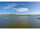 Expansive view of waterway with tall grass on the shore and a few clouds in the sky at 7897 Russell Creek Dr, Edisto Island, SC 29438