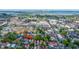 Expansive aerial view of the cityscape, with an arrow pointing to the subject property at 9 Bogard St # 3, Charleston, SC 29403