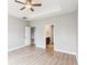This bedroom features light, airy walls and two open doorways at 1007 Halfacre Ln, Ladson, SC 29456