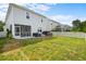 Spacious backyard featuring a covered patio and a small gas fire pit at 1052 Sago Palm Ct, Mount Pleasant, SC 29429