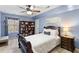 Bedroom with an ornate wooden bed, bookshelf and other furniture and a ceiling fan at 1164 Out Of Bounds Dr, Summerville, SC 29485