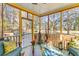 Inviting screened porch with seating, flowers, and an outdoor view at 1164 Out Of Bounds Dr, Summerville, SC 29485