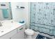 Bathroom with vanity, toilet, and nautical-themed shower curtain at 118 Alpine Rd, Summerville, SC 29485