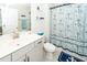 Bathroom with vanity, toilet, and nautical-themed shower curtain at 118 Alpine Rd, Summerville, SC 29485