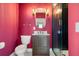 Stylish bathroom with a modern vanity, shower and bold color scheme at 141 Sandy Bend Ln, Summerville, SC 29486