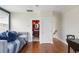Multipurpose living space with a sofa, dining area, and doorway leading to the bathroom at 141 Sandy Bend Ln, Summerville, SC 29486