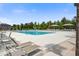 Community pool with lounge chairs and umbrellas, perfect for relaxing and enjoying the outdoors at 143 West Bradford Pointe Dr, Summerville, SC 29486