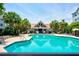 Community pool with chairs, umbrellas, and palm trees for a resort-like setting at 1984 Folly Rd # B114, Charleston, SC 29412