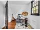 Upper-level music room featuring a drum set, guitar, and a quirky chevron rug at 205 Tea Farm Rd, Summerville, SC 29483