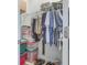Walk-in closet features wire shelving, hanging clothes, and plastic storage bins for organization at 221 Seaworthy St, Summerville, SC 29486