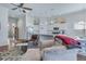Open-concept living room with hardwood floors and a view of the kitchen at 221 Seaworthy St, Summerville, SC 29486