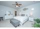 Serene main bedroom featuring a white bed set, ceiling fan, and plenty of natural light at 224 Hayworth Rd, Summerville, SC 29486