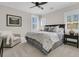 Cozy bedroom with a plush bed, soft lighting, and shuttered windows that add to the room's charm at 2269 Hartfords Bluff Cir, Mount Pleasant, SC 29466