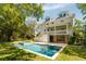 Backyard oasis with a sparkling pool, spa, and a relaxing patio area at 2802 Ion Ave, Sullivans Island, SC 29482