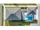 Aerial view of a home with a backyard pool and patio at 282 Great Lawn Dr, Summerville, SC 29486