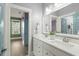 Bathroom with double sink vanity, modern fixtures, and natural light at 282 Great Lawn Dr, Summerville, SC 29486