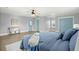 Comfortable main bedroom with wood floors and a blue comforter on the bed at 282 Great Lawn Dr, Summerville, SC 29486