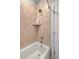 Modern shower featuring beige tiles and a rainfall shower head at 301 Blakely Village Ln, Summerville, SC 29486