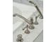 Close-up of bathroom faucets and marble trim on a tub at 32 Church St, Charleston, SC 29401