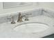 Close-up of a bathroom sink featuring a marble countertop and vintage style faucet at 32 Church St, Charleston, SC 29401