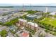 Expansive aerial view featuring city buildings and harbor, showcasing urban living at its finest at 33 Calhoun St # 123, Charleston, SC 29401