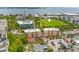 Beautiful aerial view of the condo building close to Gadsdenboro Park and the waterfront at 33 Calhoun St # 123, Charleston, SC 29401