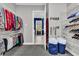 Walk in closet with white shelving, plenty of storage, shoe racks, and a view to the bedroom at 440 Four Seasons Blvd, Summerville, SC 29486