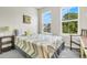 Cozy bedroom featuring bright windows, neutral walls, stylish patterned bedding, and a streamlined side table at 4429 Avery Ave, North Charleston, SC 29405