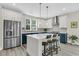 Modern kitchen with island, stainless appliances, two-toned cabinets, barstool seating and ample natural light at 4429 Avery Ave, North Charleston, SC 29405