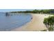 Beautiful beach with water and a pier in the distance at 679 Clearview Dr, Charleston, SC 29412