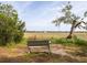 A serene bench sits overlooking a grassy expanse, framed by lush greenery and trees, offering a peaceful outdoor retreat at 700 Daniel Ellis Dr # 4104, Charleston, SC 29412