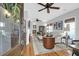 Bright living room with hardwood floors, fireplace, and elegant furnishings at 71 Cypress St, Charleston, SC 29403