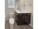 Bathroom with dark vanity and tile flooring at 982 Augustine Ct, Summerville, SC 29483