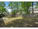 Fenced backyard featuring mature trees and partial patio, offering shade and privacy, creating an ideal setting at 102 Amberside Dr, Goose Creek, SC 29445
