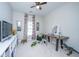Bright bedroom featuring a ceiling fan, playful zebra art, desk, and colorful accents at 107 Tandil Ct, Summerville, SC 29483