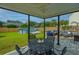 Covered patio featuring an outdoor dining area and lounge seating overlooking the backyard at 107 Tandil Ct, Summerville, SC 29483