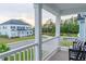 Charming front porch view of a traditional two-story home with manicured lawn and landscaping at 1100 Saltwater Cir, Johns Island, SC 29455