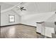 Spacious bonus room with vaulted ceilings, a ceiling fan, and natural light from a large window at 113 Dove Ln, Summerville, SC 29485